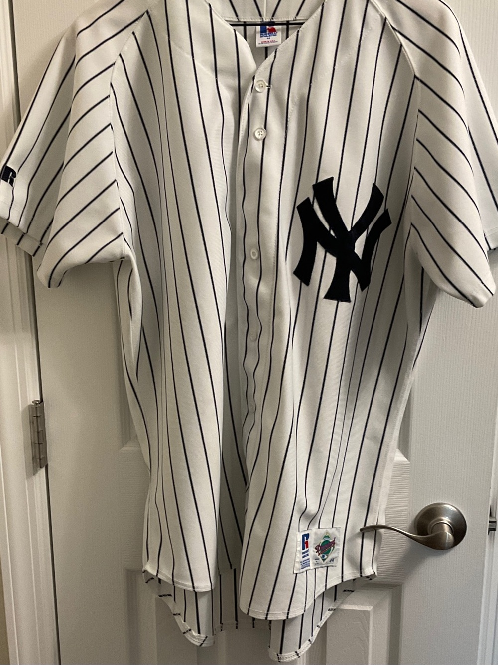 Majestic New York Yankees Pinstripe Jersey - White & Navy